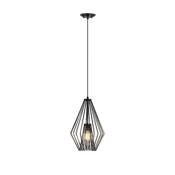 Z-Lite Quintus 1 Light Mini Pendant, Matte Black 442MP12-MB - main